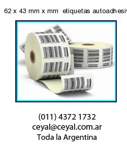 62 x 43 mm x mm  etiquetas autoadhesivas redondas