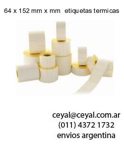 64 x 152 mm x mm  etiquetas termicas
