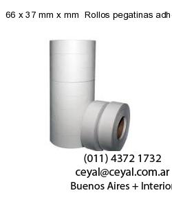66 x 37 mm x mm  Rollos pegatinas adhesivas