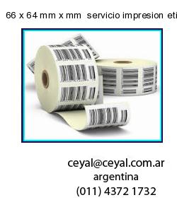 66 x 64 mm x mm  servicio impresion etiquetas