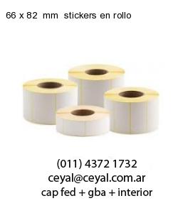 66 x 82  mm  stickers en rollo