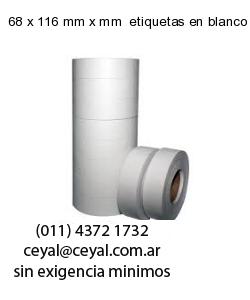 68 x 116 mm x mm  etiquetas en blanco rectangulares