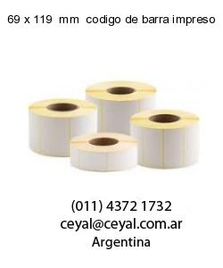 69 x 119  mm  codigo de barra impreso