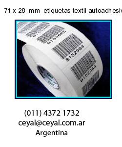 71 x 28  mm  etiquetas textil autoadhesivas