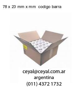 78 x 23 mm x mm  codigo barra