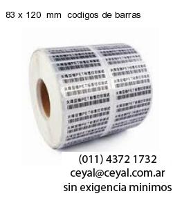 83 x 120  mm  codigos de barras