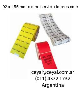 92 x 155 mm x mm  servicio impresion etiquetas opp