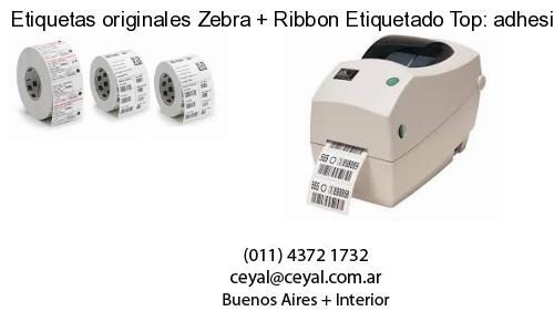 Etiquetas originales Zebra   Ribbon Etiquetado Top: adhesivo   ribbo