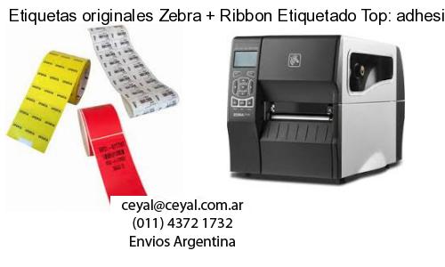 Etiquetas originales Zebra   Ribbon Etiquetado Top: adhesivo   ribbo