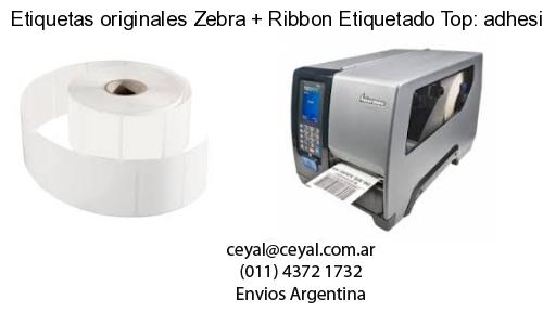 Etiquetas originales Zebra   Ribbon Etiquetado Top: adhesivo   ribbo