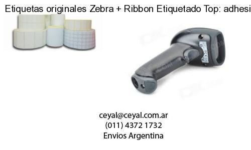Etiquetas originales Zebra   Ribbon Etiquetado Top: adhesivo   ribbo