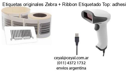 Etiquetas originales Zebra   Ribbon Etiquetado Top: adhesivo   ribbo