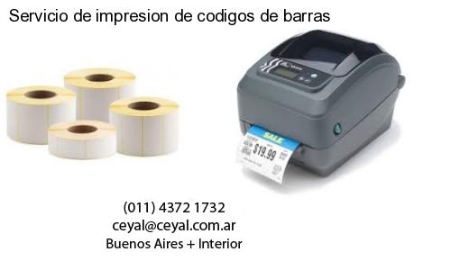 Servicio de impresion de codigos de barras