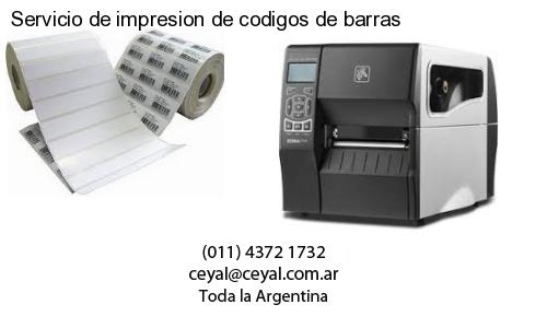 Servicio de impresion de codigos de barras
