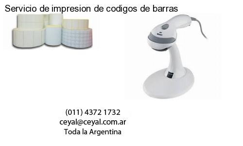 Servicio de impresion de codigos de barras