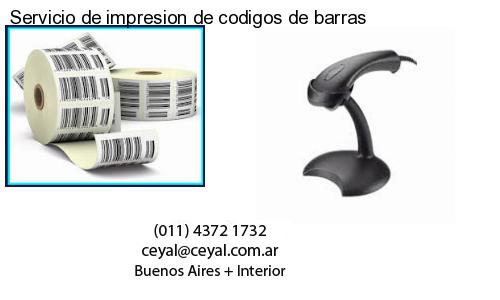 Servicio de impresion de codigos de barras