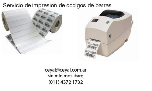 Servicio de impresion de codigos de barras