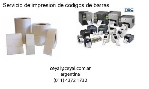 Servicio de impresion de codigos de barras