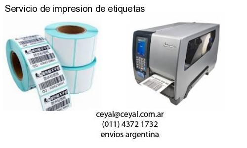 Servicio de impresion de etiquetas