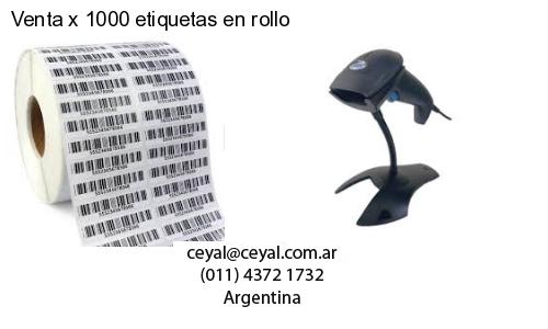 Venta x 1000 etiquetas en rollo