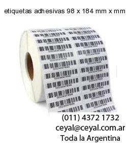 etiquetas adhesivas 98 x 184 mm x mm