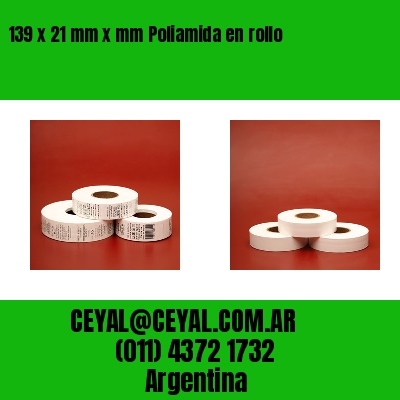 139 x 21 mm x mm Poliamida en rollo