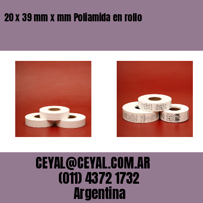 20 x 39 mm x mm Poliamida en rollo