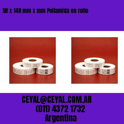 58 x 148 mm x mm Poliamida en rollo
