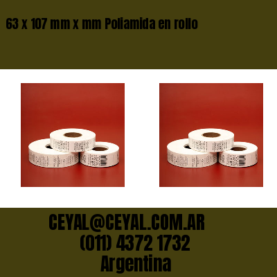 63 x 107 mm x mm Poliamida en rollo