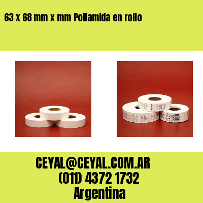 63 x 68 mm x mm Poliamida en rollo
