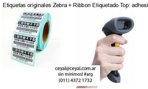 Etiquetas originales Zebra   Ribbon Etiquetado Top: adhesivo   ribbo