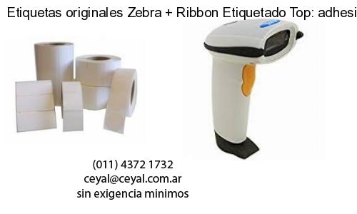 Etiquetas originales Zebra   Ribbon Etiquetado Top: adhesivo   ribbo