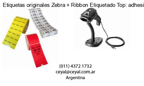 Etiquetas originales Zebra   Ribbon Etiquetado Top: adhesivo   ribbo