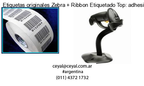 Etiquetas originales Zebra   Ribbon Etiquetado Top: adhesivo   ribbo