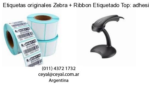 Etiquetas originales Zebra   Ribbon Etiquetado Top: adhesivo   ribbo