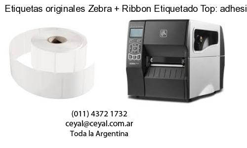 Etiquetas originales Zebra   Ribbon Etiquetado Top: adhesivo   ribbo
