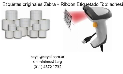 Etiquetas originales Zebra   Ribbon Etiquetado Top: adhesivo   ribbo