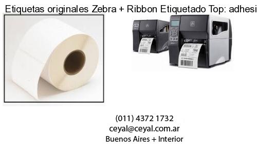 Etiquetas originales Zebra   Ribbon Etiquetado Top: adhesivo   ribbo
