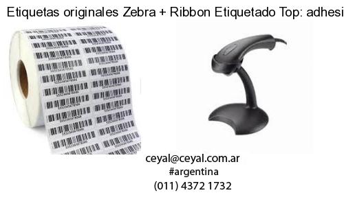 Etiquetas originales Zebra   Ribbon Etiquetado Top: adhesivo   ribbo