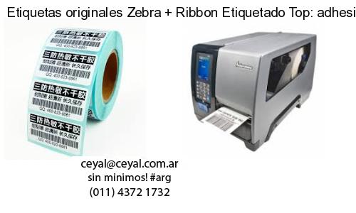 Etiquetas originales Zebra   Ribbon Etiquetado Top: adhesivo   ribbo