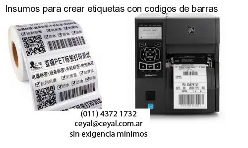 Insumos para crear etiquetas con codigos de barras