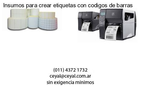 Insumos para crear etiquetas con codigos de barras