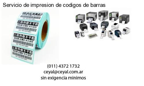 Servicio de impresion de codigos de barras