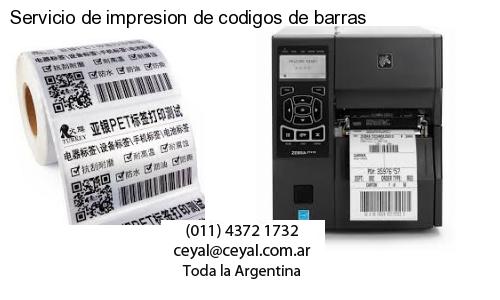 Servicio de impresion de codigos de barras