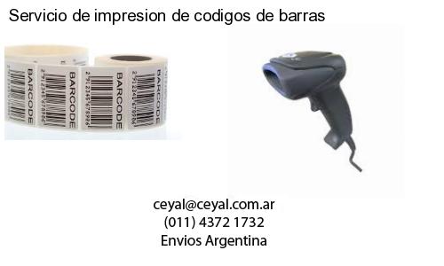 Servicio de impresion de codigos de barras