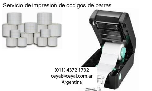 Servicio de impresion de codigos de barras