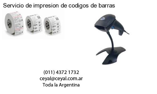 Servicio de impresion de codigos de barras