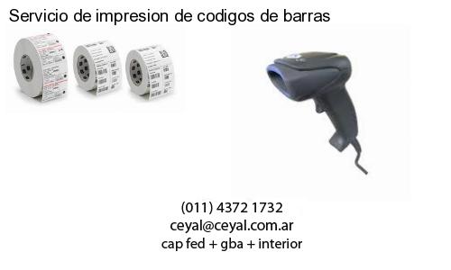 Servicio de impresion de codigos de barras