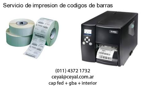 Servicio de impresion de codigos de barras