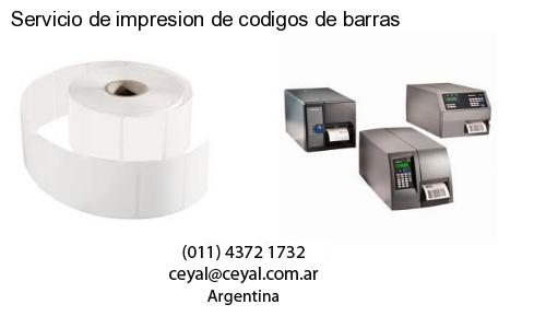 Servicio de impresion de codigos de barras